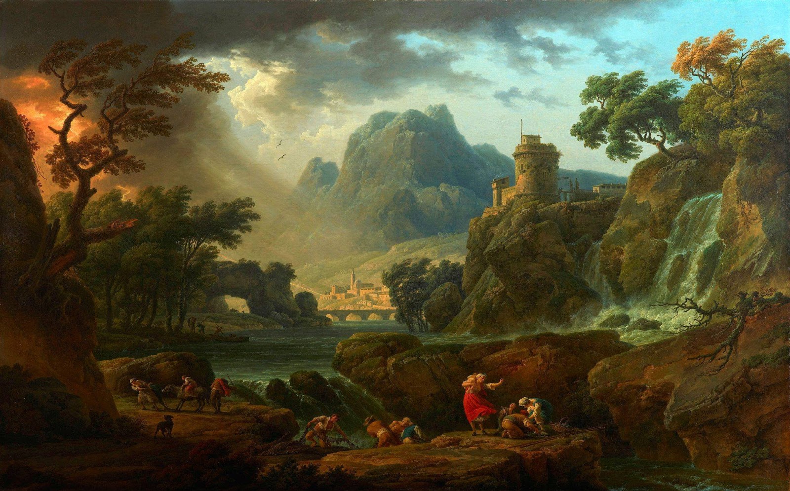 Claude Joseph Vernet - Paisagem de montanha com uma tempestade se aproximando - 1775