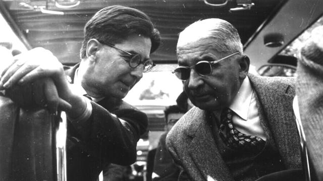 Carlo Antoni e Ludwig von Mises em um encontro da Sociedade Mont Pelerin no início dos anos 1950.